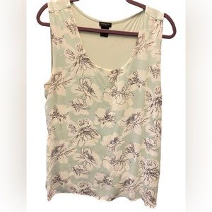 Super Cute Mint Floral Design Ann Taylor Camisole Shell Size Large